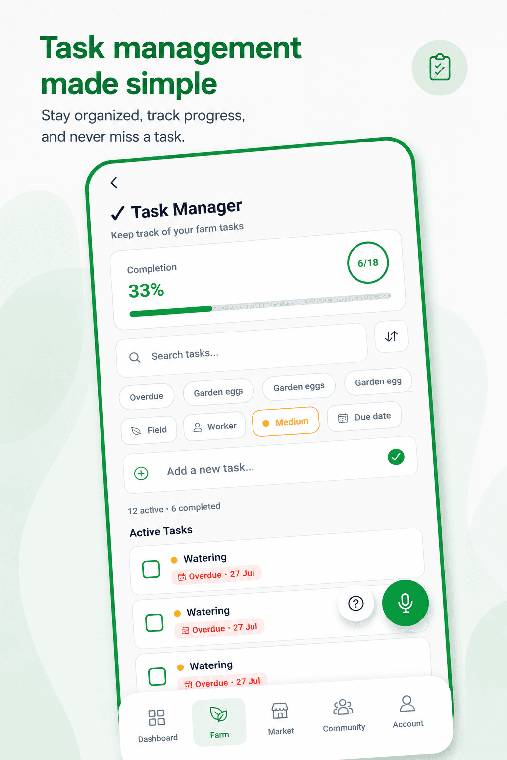 Agriquex Hub task manager