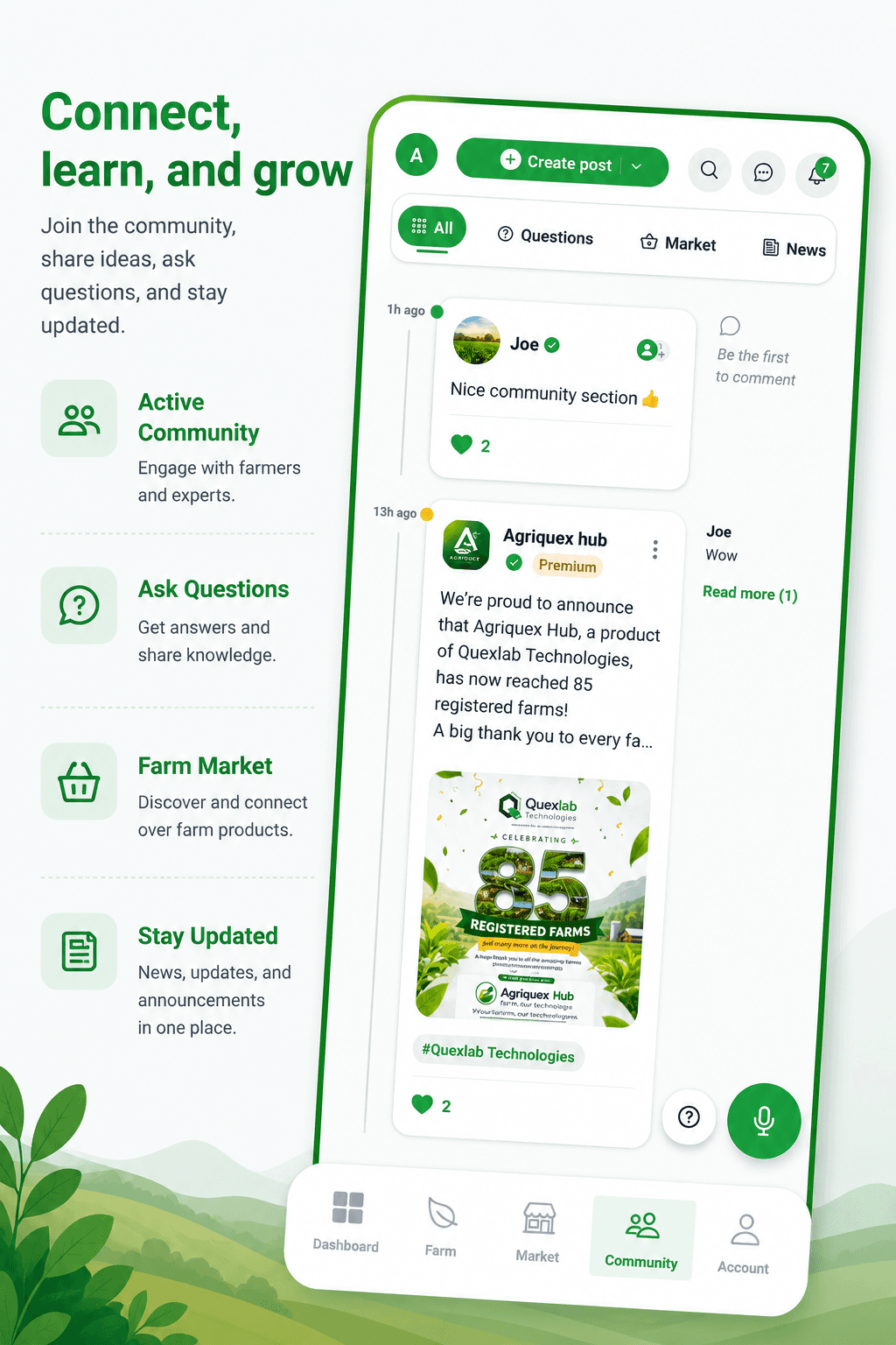 Agriquex Hub community feed